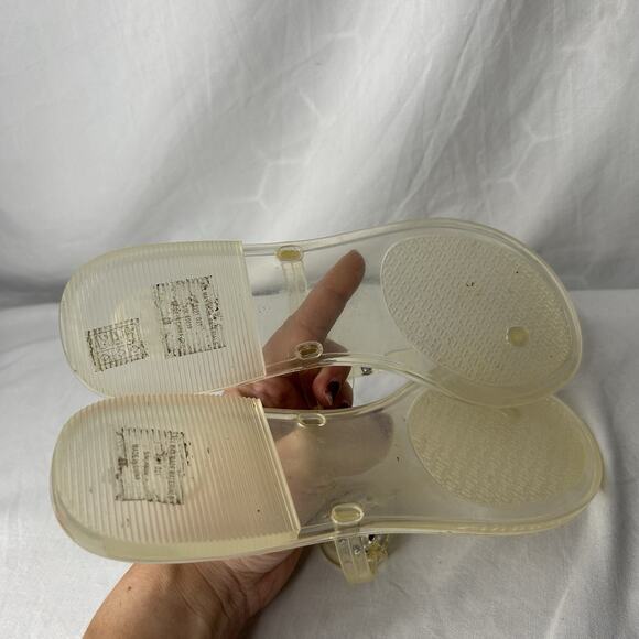 Tory Burch Mini Miller Thong Sandals Size 8 Jelly Flip Flops Travel Cruise Beach - Picture 4 of 5